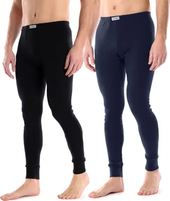 Image de Ladeheid 2 Pack Caleçon long homme LA40-247 (Noir, Bleu marine, XL)