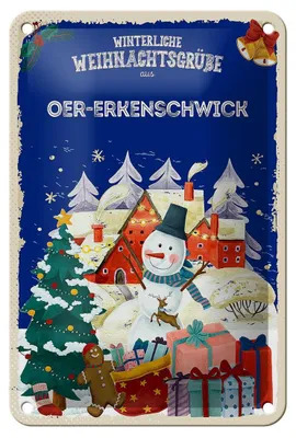Produktbild von Blechschild Weihnachtsgrüße aus OER-ERKENSCHWICK Dekoration 12x18cm
