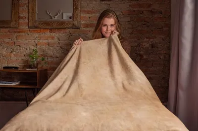 Obrázek produktu pro Vrchní textilní mikroflanelová přikrývka béžová Rozměry 150x200 cm
