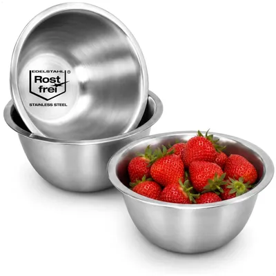 Productafbeelding van 3-delige RVS Kom Set voor Salades en Snacks