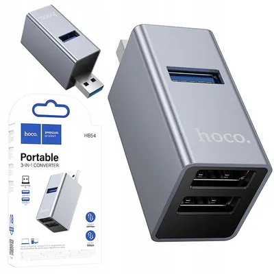 Zdjęcie produktu dla Hoco Adapter Przejściówka Usb-A Hub Do Laptopa Rozdzielacz Portów 3W1