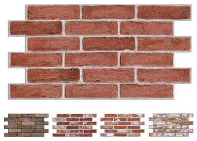 Produktbild von Wandpaneel Wandverkleidung Steinwand - 3D Selbstklebend - Ziegelstein - Rot - 58 x 30 cm - 12 Stück