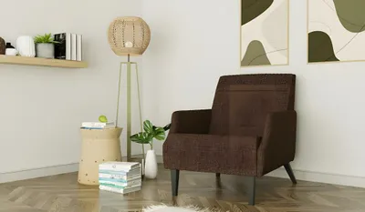 Immagine prodotto di Poltrona poltrona monoposto in tessuto poltrona imbottita poltrona marrone poltrona ad ala