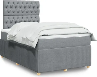Produktbild von Eleganten-Stil Boxspringbett mit Matratze Hellgrau 120x200 cm Stoff,84,85 Kg cloris8442411