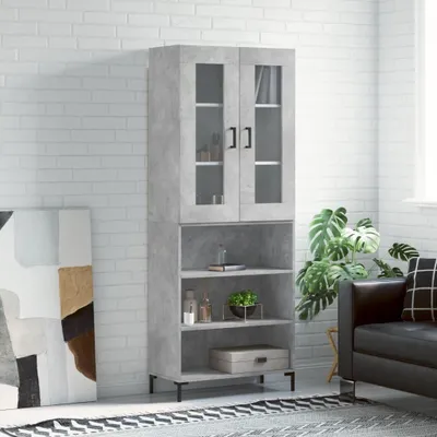 Obrázok produktu pre vidaXL Highboard concrete grey 69,5x34x180 cm odvodený drevený výrobok