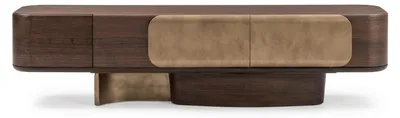 Obrázek produktu pro Elegantní televizní stolek v moderním designu s dřevěným vzhledem a prostorným úložným prostorem