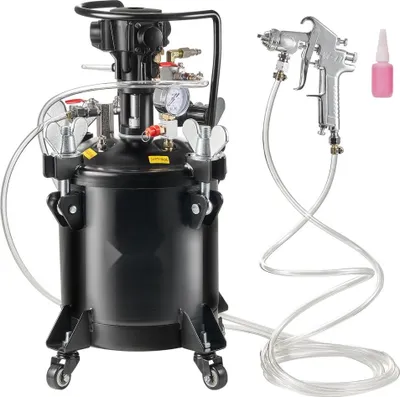 Produktbild von Druckbehälter Farbspritzpistole 10L - Automatische Sprühfarbe - Rührmotor - 70psi - Für Lacke, Latex und Metallfarben - Einstellbarer Druck - Sicherheitsventil