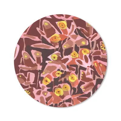 Produktbild von MuchoWow® Mauspad Mousepad Braun - Retro - Schmetterlinge - Tiere - Hippie 20x20 cm - Mousepads - Maus Mat - Pad - Mausunterlage - Schreibtischmatte