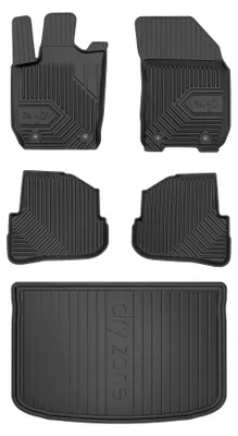 Productafbeelding van Rubberen automatten + kofferbakmat voor Audi A1 Sportback 8X 2012-2014 (hatchback) – 4-delig, zwart, op maat – Wielganizator