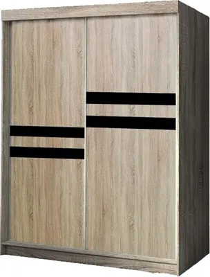 Produktbild von Bettso 2 Türen Schwebetürenschrank Schlafzimmerschrank Schiebetüren ARITUS 150 x 200 cm Sonoma Eiche