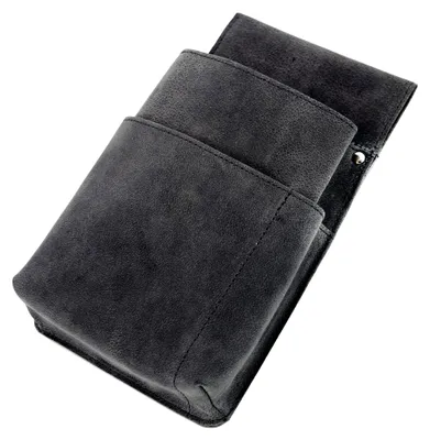 Produktbild von Gürteltasche für Kellnerbörsen, Holster für Kellner-Portemonnaie aus Echt Leder, Tasche für Münzbörse, Halter für Geldbörse im Service, Halfter ca. 22 x 14 x 4 cm, grau