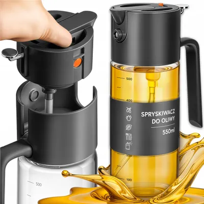 Produktbild von Kuketo | Ölspender 2in1 - 550 ml - Glas - Präzises Dosieren - Hygienisch und Ergonomisch