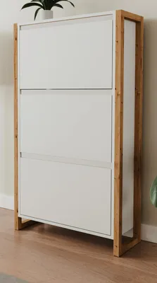 Produktbild von Schuhkipper "Malta" in weiß und Artisan Eiche 70 x 125 cm