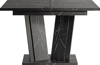 Produktbild von MIRJAN24 Ausziehbarer Tisch Doha II, Esszimmer Esstich, Rechteck, 120-160 cm (Farbe: Marmor Black Royal / Schwarz)