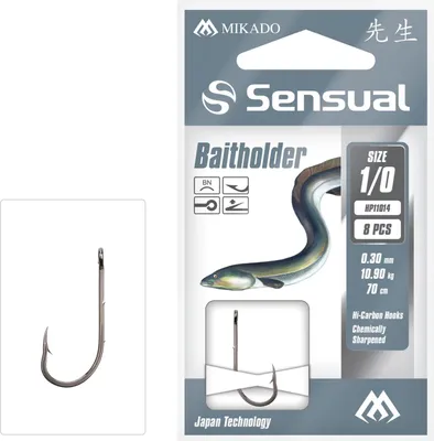 Produktbild von 8 x MIKADO Baitholder 70cm gebundene Haken Aalhaken Wurmhaken #4 / Ø 0,26mm