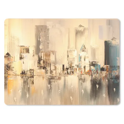 Produktbild von MuchoWow® Mauspad Mousepad Gemälde - Öl - Abstrakt - Skyline 23x19 cm - Mousepads - Maus Mat - Pad - Mausunterlage - Schreibtischunterlage - Mauspad