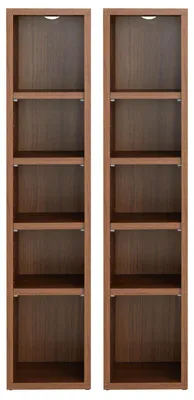 Produktbild von CD DVD Blueray Regal CHART in Nussbaum – Zweiteiliges Medienregal, Aufbewahrung, CD-Ständer mit 10 Fächern für bis zu 160 CDs, 20x187 cm (B x H)