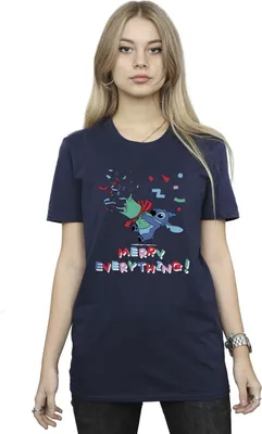 Produktbild von Disney - "Merry Everything" T-Shirt für Damen BI30033 (S) (Marineblau)