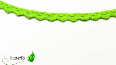 Produktbild von 25m Rolle Spitzenborte 11mm, 100% Baumwolle, Farbe:maigrün / lindgrün 550