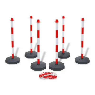 Produktbild von 6 Stück Flexible Absperrpfosten mit 30 Meter Absperrkette