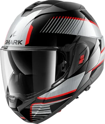 Produktbild von Shark Oxo Sikter Klapphelm, schwarz/silber/rot, XS (53/54)