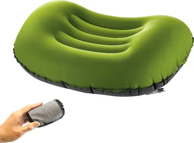 Produktbild von Ultralight aufblasbares Reise Camping Kissen, komprimierbar, kompakt, aufblasbar, Komfortables, ergonomisches Kissen für Nacken & Lumbalstütze