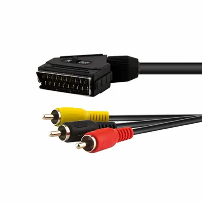 Obrázok produktu pre e+p VC 119, 1,5 m, SCART (21-pin), 3 x RCA, Čierna, Samec/samec