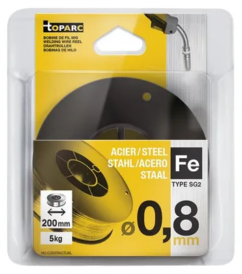 Stahldrahtspule 200 mm, 5 kg, Ø 0,8 mm, G3Si1/ER70S-6