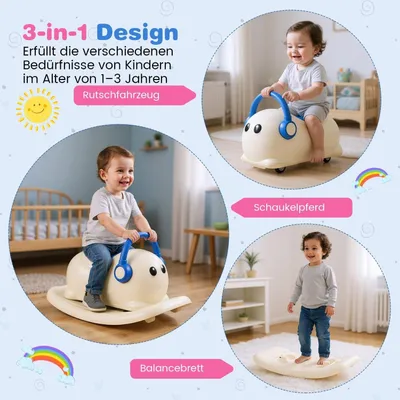 Obrázek produktu pro Houpací kůň pro batolata 3 v 1 s úložným prostorem, věk 1-3