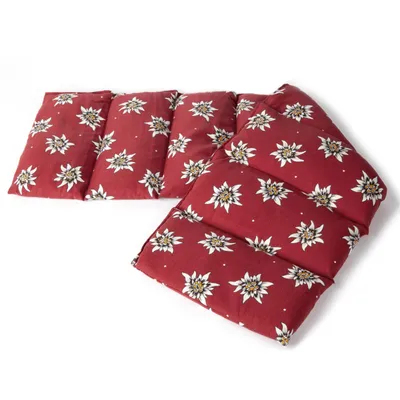 Produktbild von Körnerkissen 75x20cm groß 8-Kammer, Blume-Edelweiß - Wärmekissen Weizen