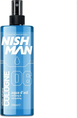 Produktbild von Nishman | After Shave Cologne 06 Aqua D`asil - 100ml - Erfrischend - Beruhigend - Herrenpflege - Rasurpflege