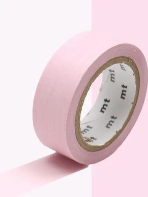Zdjęcie produktu dla Dekoracyjna taśma samoprzylepna jednokolorowa pastelowa - różowa - 1,5 cm x 7 m