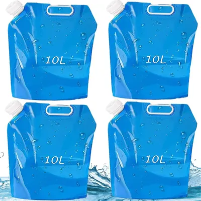 Productafbeelding van Opvouwbare watercontainers, BPA-vrij, 2 stuks, 10 liter, geschikt voor kamperen en outdooractiviteiten