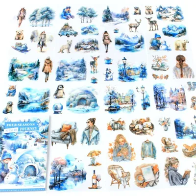 Reissticker-Set, 20 Blatt, transparent, Scrapbooking, Pflanzenmotive