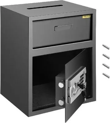 Image de Armoire de sécurité à combinaison, 2 clés de secours, noire, 45 x 30 x 36