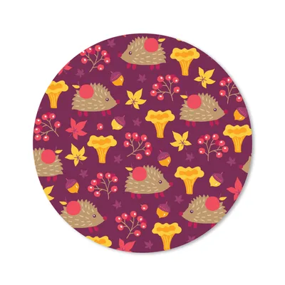 Produktbild von MuchoWow® Mauspad Mousepad Igel - Pilz - Muster 50x50 cm - Mousepads - Maus Mat - Pad - Mausunterlage - Vinyl
