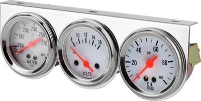 Zdjęcie produktu dla Uniwersalny zestaw mierników 3 w 1 Temp. wody VoltsOil Press 52mm Przyrząd mechaniczny