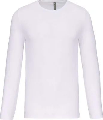 Produktbild von Kariban Herren Langarmshirt Longsleeve T-Shirt Sweatshirt Rundhals, Größe:2XL, Farbe:Weiß