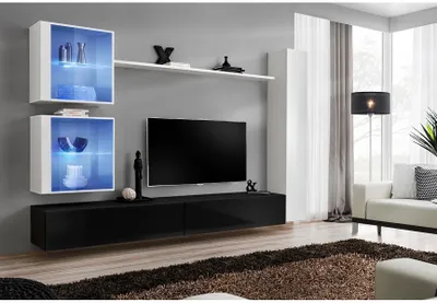 Produktbild von Wohnzimmerwand RIONATA 18 - weiß / schwarz