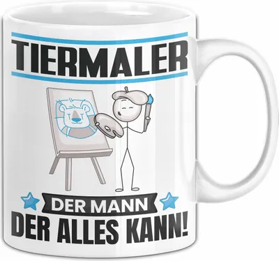 Produktbild von Tiermaler Tasse Geschenk für Tiermaler Der Mann Der Alles Kann Geschenkidee zum Geburtstag (Weiß)