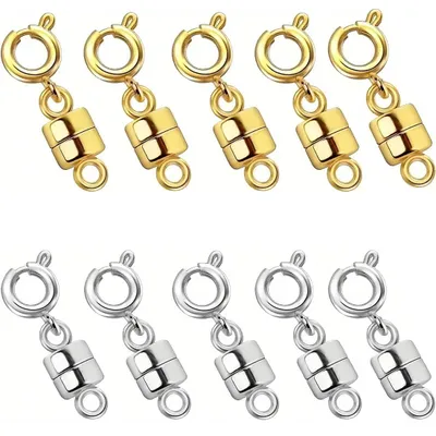10 Magnetverschlüsse für Armbänder, Edelstahl, Gold+Silber