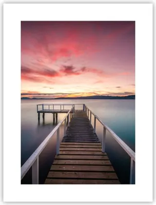 Produktbild von Poster - Poster ohne Rahmen - Brücke Rosa Himmel - 30x40 cm - Wand Bild - Wanddeko - Wandbilder - Kunstposter - Wandposter - Bilder - Kunstdruck - Wanddekoration - Wandbild - P2XPA30x40-4795