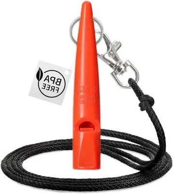 Obrázek produktu pro Hlasitá píšťalka na psy, oranžová, s páskem
