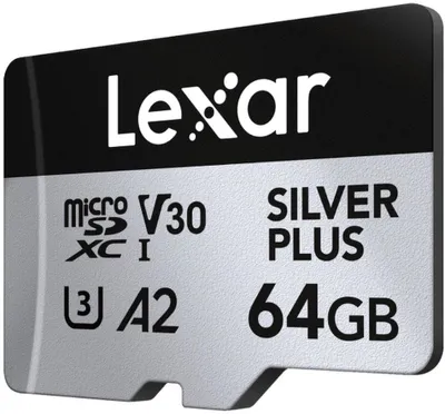 Image de LEXAR Carte microSDXC Silver Plus UHS-1 64Go R205/W100 V30