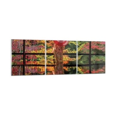 Produktbild von Bilder auf glas - 3 Teile - Tubikoin Tempel Die Farben - 150x50cm - Glasbilder - Wandbilder - Bilder - zum Aufhängen bereit - Wanddekoration aus Glas - Glas Bilder - Wandbild auf Glas - GCA150x50-4485
