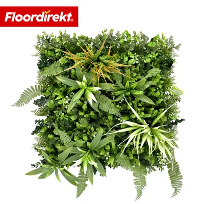 Produktbild von Floordirekt Pflanzenwand Fire Sky, pflegefreies Kunstpflanzen Paneel 50x50 cm, Wanddeko UV-beständig erweiterbar mit Klick-System für Innen & Außen