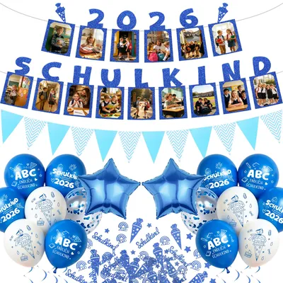Produktbild von Schulkind Banner - Fotogirlande zur Einschulung - Dekoration für Mädchen und Jungen - 2026