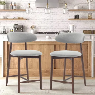Productafbeelding van COLAMY Barkrukset, 2 stuks, barkrukken met rugleuning, keukelstoelen met rugleuning