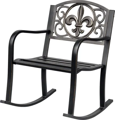 Produktbild von Schaukelstuhl Gartenstuhl Schwingsessel antik Garten Metall Bronze B60 x T73 x H85cm