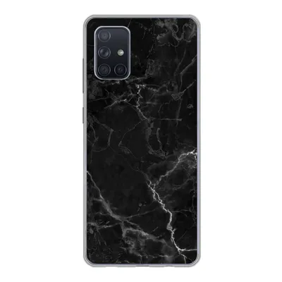 Produktbild von MuchoWow® Handyhülle Schutzhülle Hülle für Samsung Galaxy A51 5G Marmor - Schwarz - Weiß - Textur - Marmoroptik Silikon Softcase Handy Hülle - Abbildung